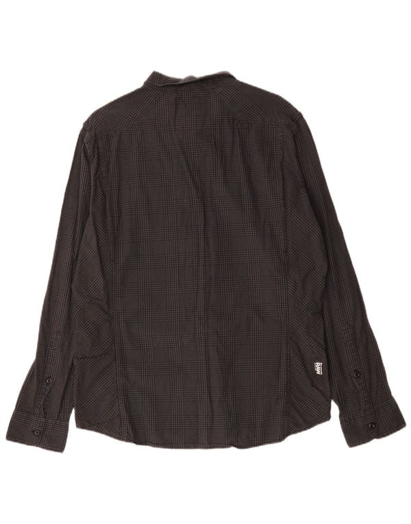 G-Star Camisa gráfica para hombre XL Algodón a cuadros gris