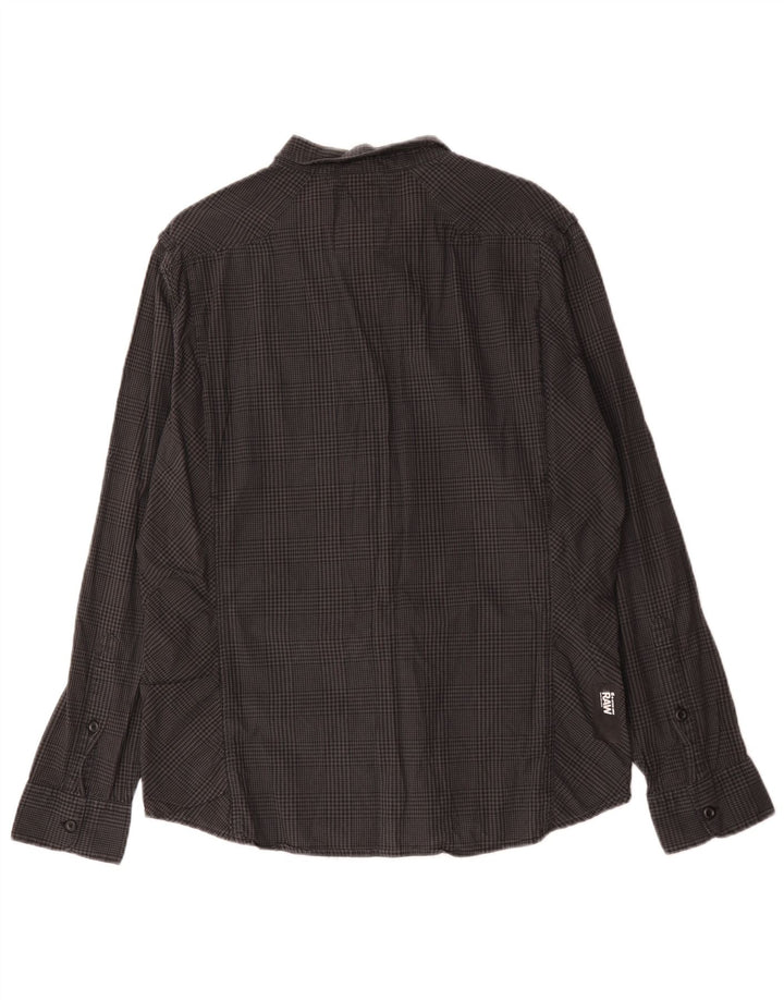 G-Star Camisa gráfica para hombre XL Algodón a cuadros gris