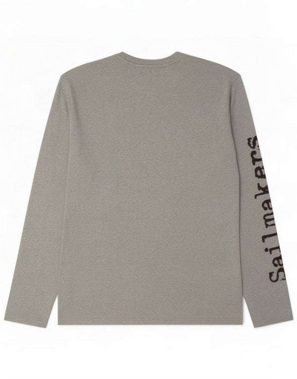 Murphy & Nye Top gráfico para hombre de manga larga de algodón gris grande