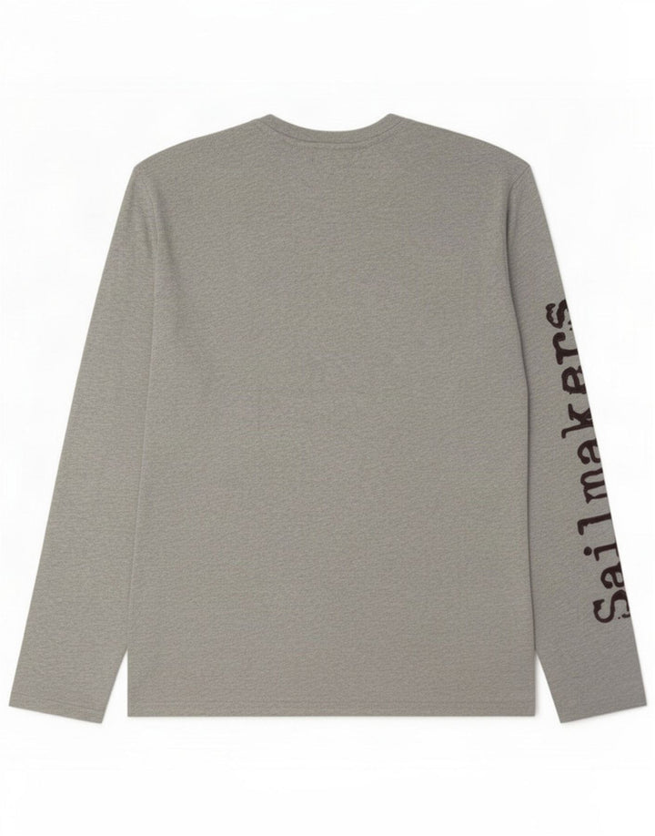 Murphy & Nye Top gráfico para hombre de manga larga de algodón gris grande