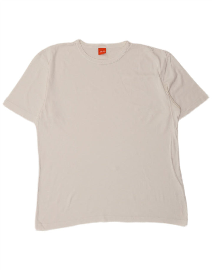 HUGO BOSS Camiseta Hombre Top XL Blanco Algodón