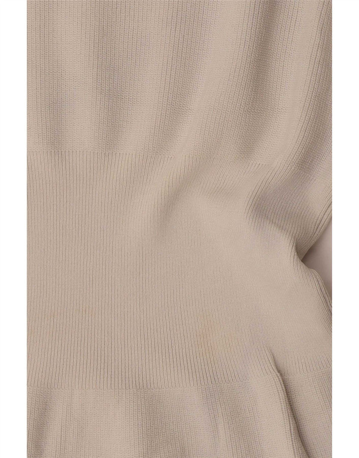 Zara Mujer Top Manga Larga UK 10 Small Beige