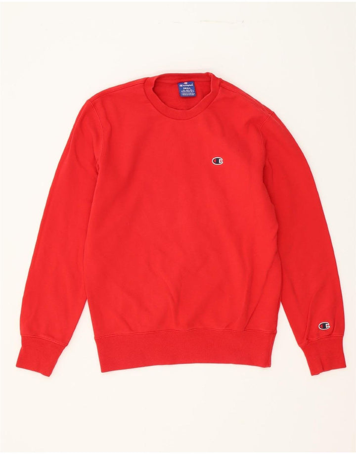CHAMPION Mens Graphic Sweatshirt Jumper Small Red Cotton Vintage Champion and Second-Hand Champion from Messina Hembry 