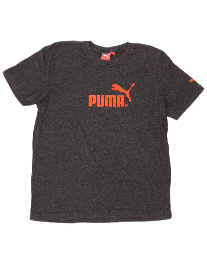 PUMA Camiseta gráfica para hombre Top gris medio moteado
