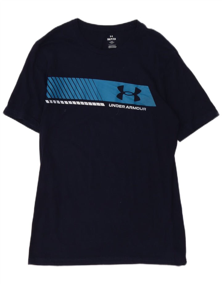 UNDER ARMOUR Camiseta gráfica para hombre Top Small Azul marino Algodón