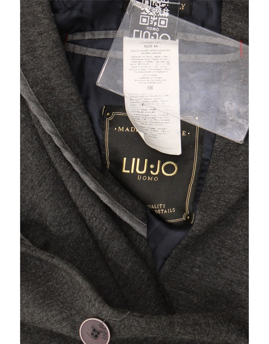 Liu Jo Chaqueta tipo blazer de 2 botones para hombre IT 46 Viscosa gris pequeña
