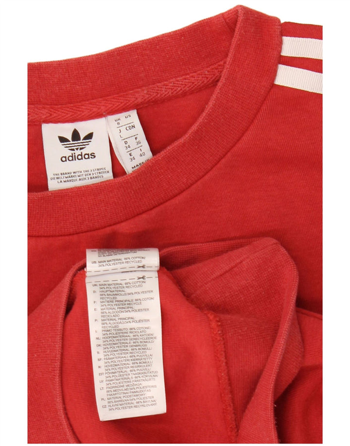 ADIDAS Sudadera extragrande para mujer Jumper UK 8 Small Red Cotton