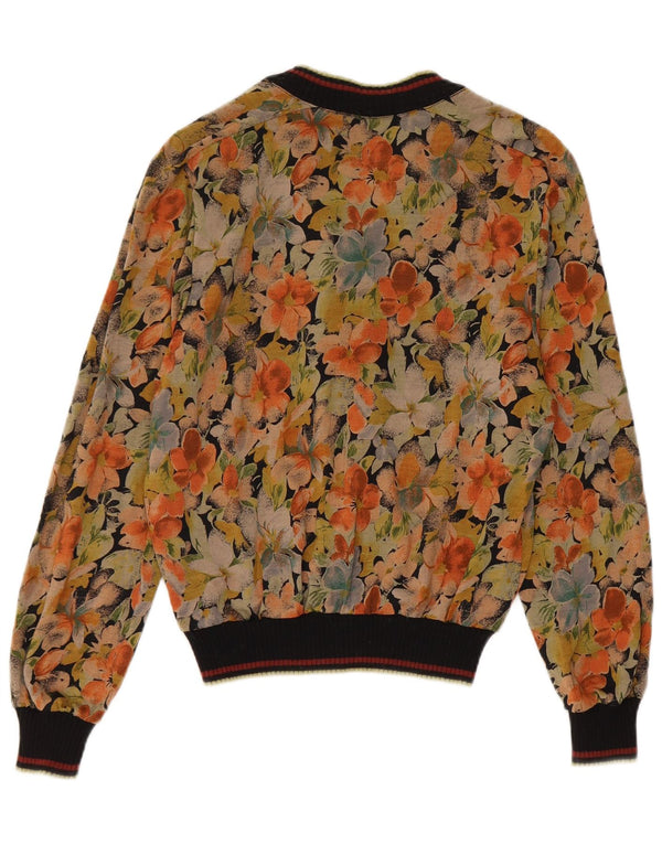 Vintage mujer jersey blusa top IT 44 medio multicolor floral