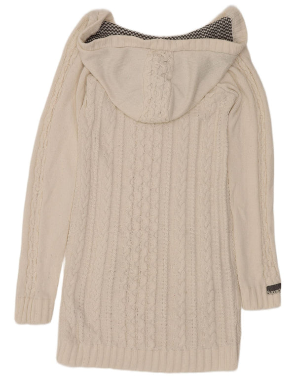 Superdry Vestido tipo jersey de manga larga con capucha para mujer UK 40 XL Acrílico blanco