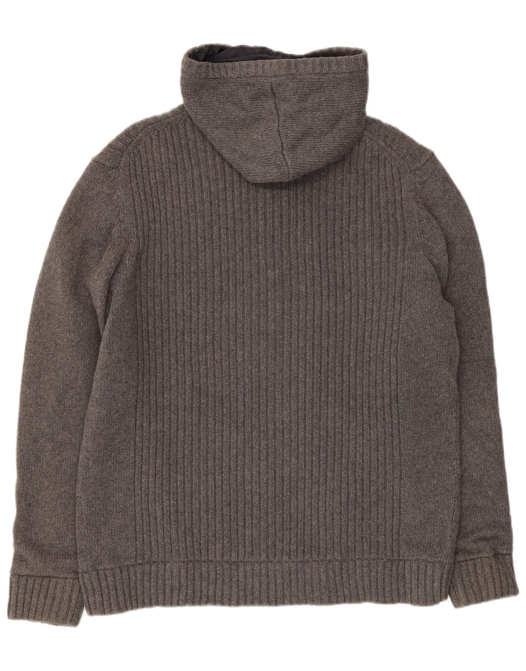 Massimo Dutti Chaqueta Reversible De Punto Con Capucha Hombre UK 42 XL Gris
