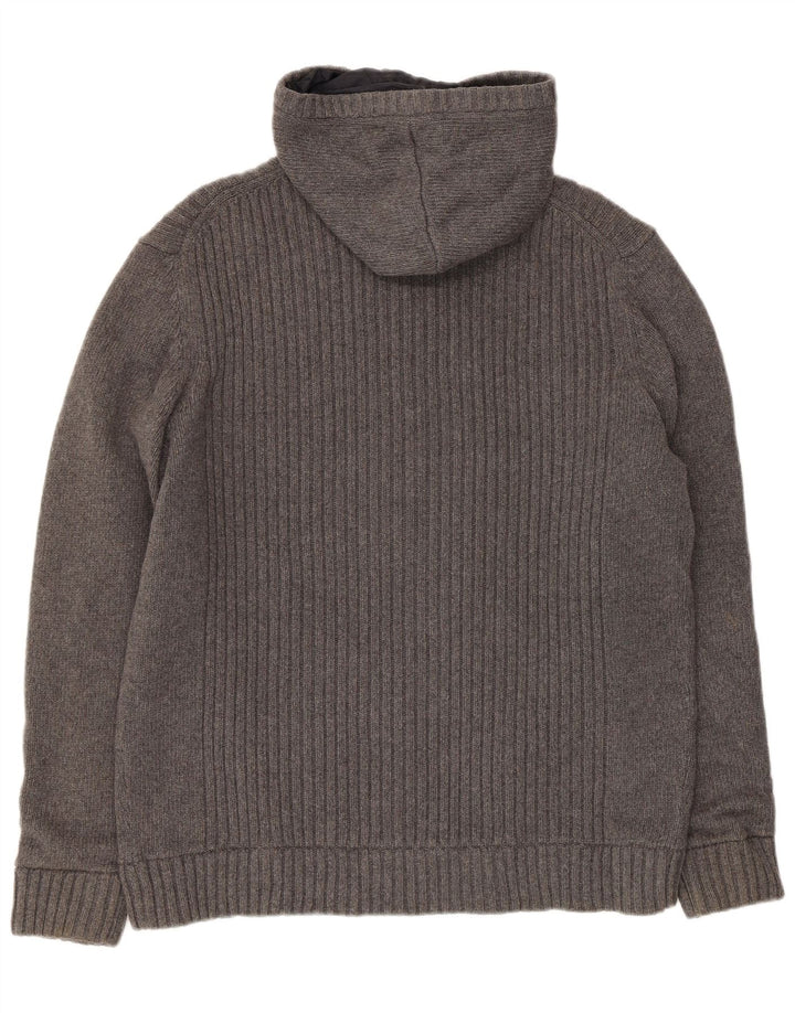 Massimo Dutti Chaqueta Reversible De Punto Con Capucha Hombre UK 42 XL Gris