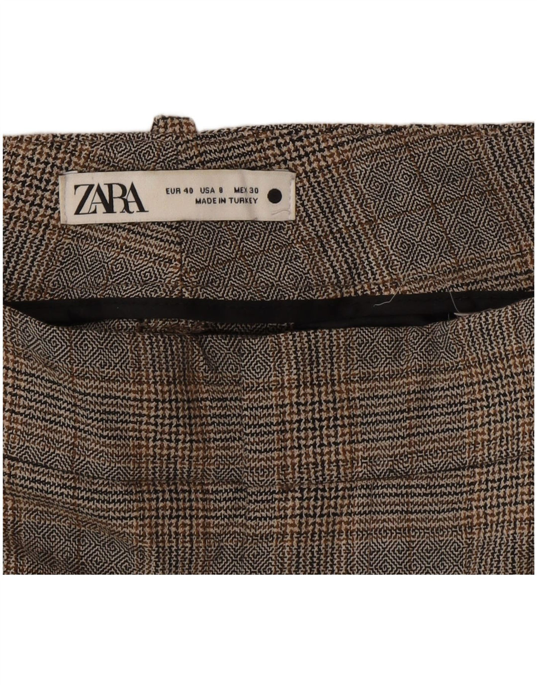 Zara Mujer Pantalones Cortos EU 40 Mediano W30 L28 Poliéster A Cuadros Gris