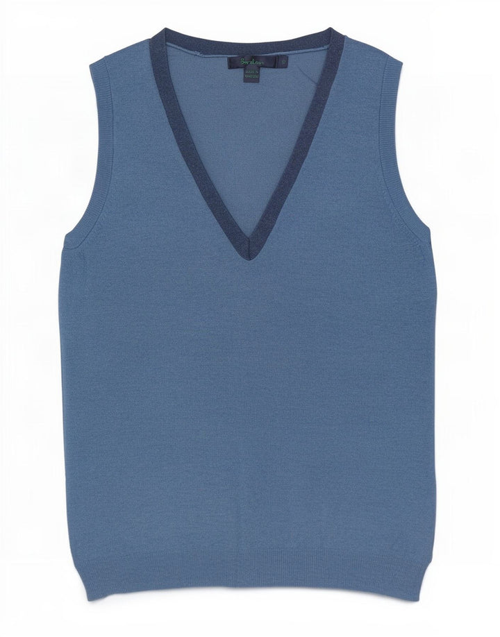 Boden - Camiseta sin mangas para mujer, talla S, algodón azul