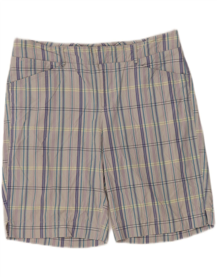 DOCKERS Pantalones cortos casuales para mujer US 8 mediano W34 gris a cuadros algodón