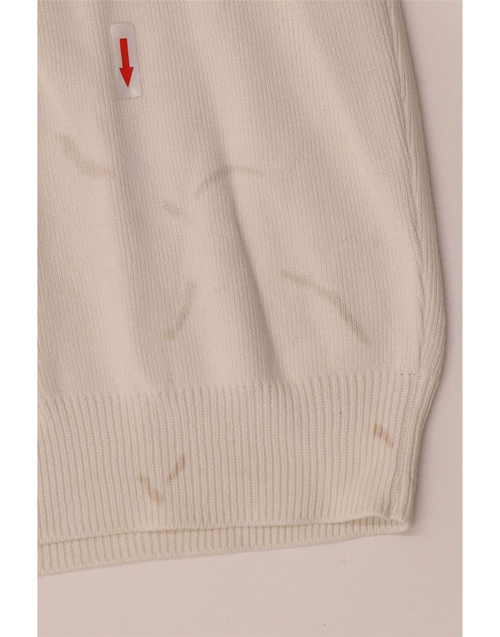 Zara Hombre Jersey Cuello Redondo Jersey Grande Algodón Blanco