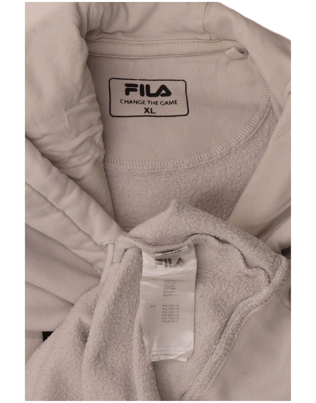 FILA Sudadera con capucha gráfica para hombre XL Algodón blanco