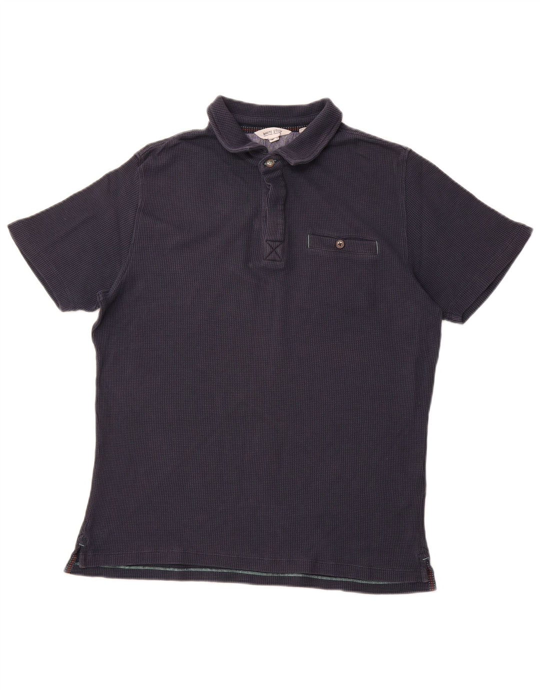WHITE STUFF Polo para hombre de algodón azul marino mediano