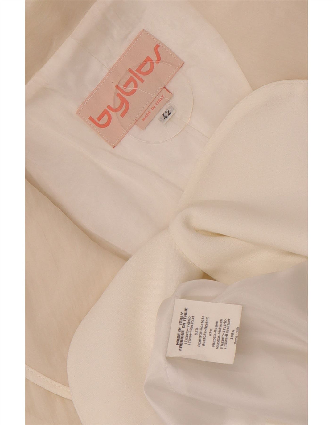 Chaqueta tipo blazer de 3 botones para mujer Byblos IT 42 Acetato blanco mediano