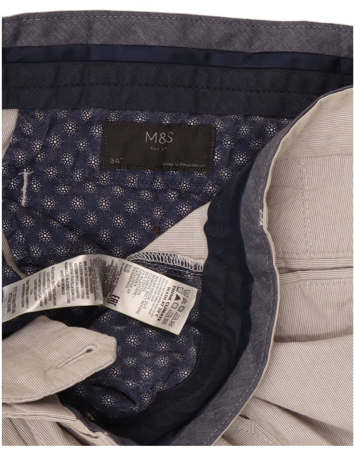 Marks & Spencer Pantalones cortos chinos para hombre W34 Algodón gris grande
