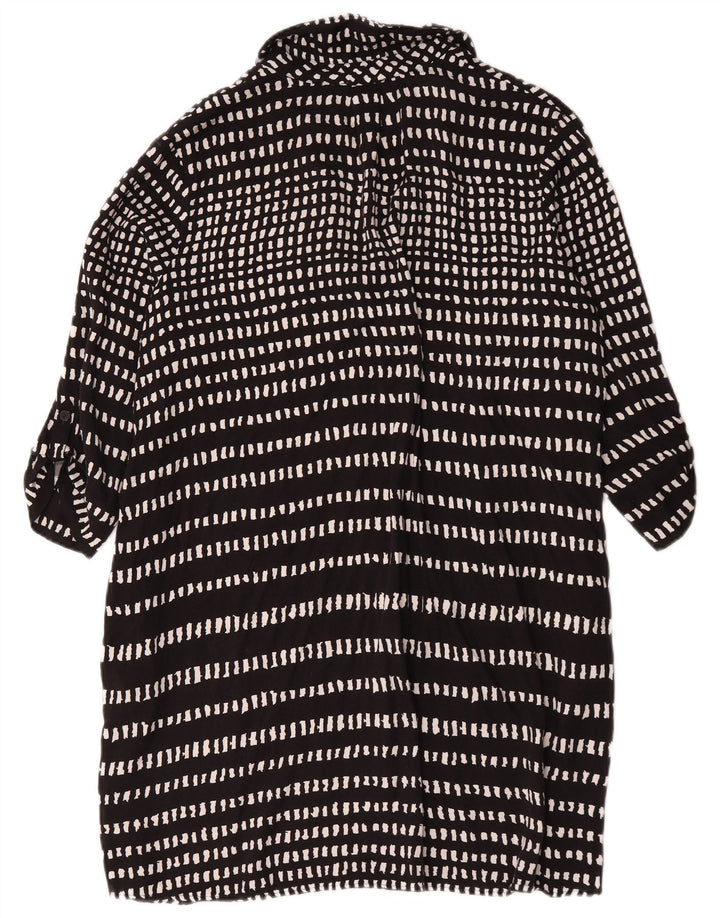 Hobbs Vestido básico de manga 3/4 para mujer UK 40 XL Viscosa geométrica negra