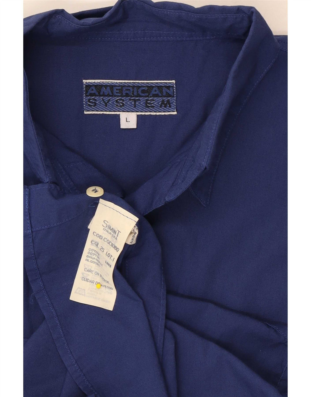 American System Camisa para hombre grande azul marino algodón