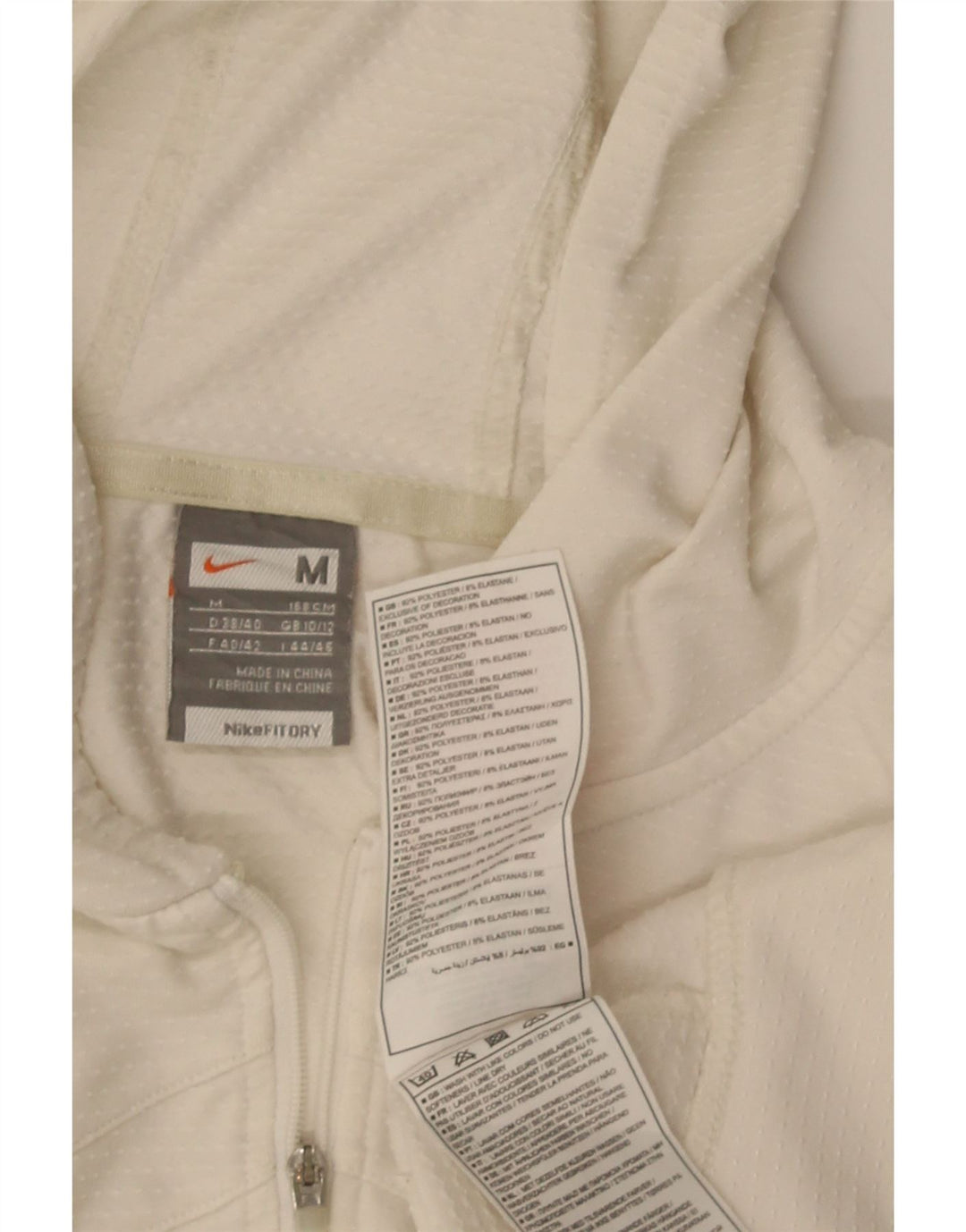 Nike - Chaqueta corta con capucha para mujer, talla 10/12, color blanco