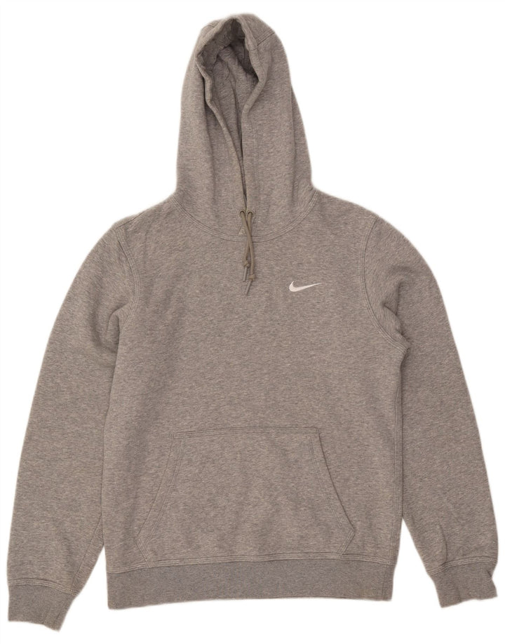 Nike Jersey con capucha para hombre, talla pequeña, algodón moteado gris
