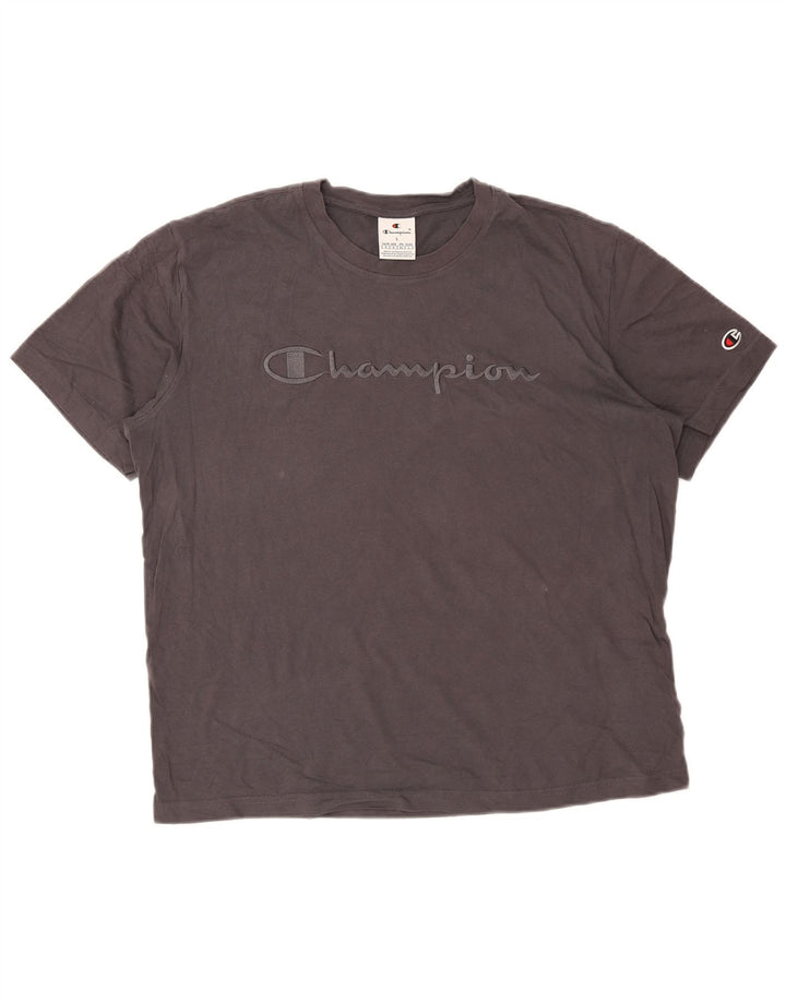 Champion Camiseta Gráfica Para Hombre Top Grande De Algodón Gris
