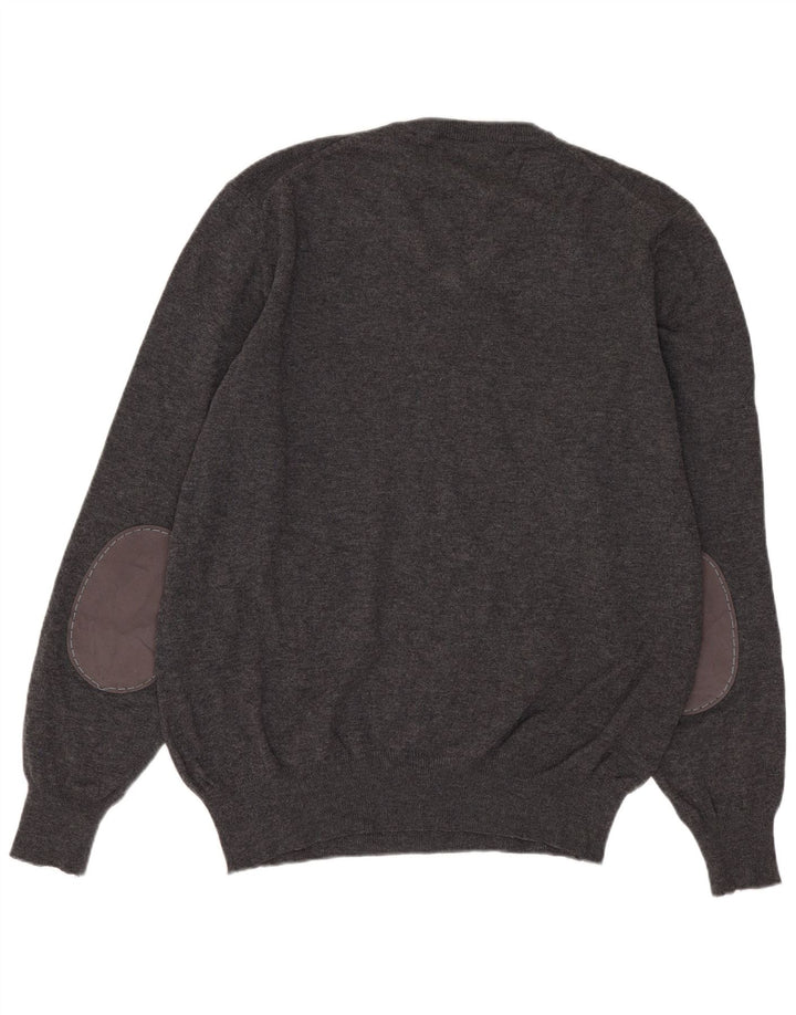 Fred Perry Jersey Con Cuello En V De Lana Gris Medio Para Hombre