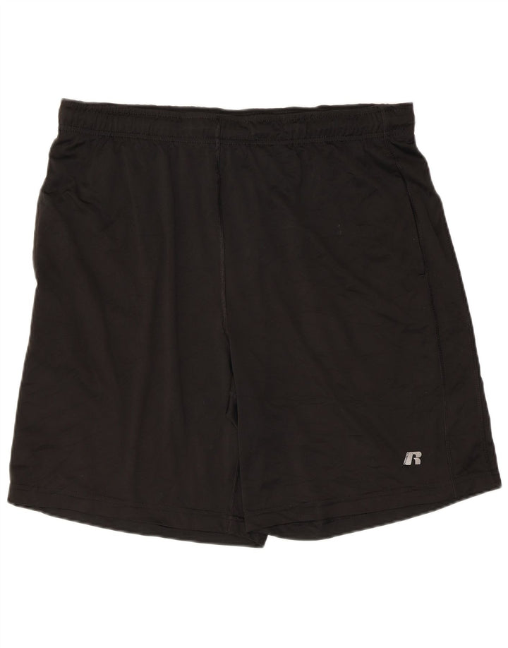 Russell Athletic - Pantalones cortos deportivos para hombre (poliéster), color negro