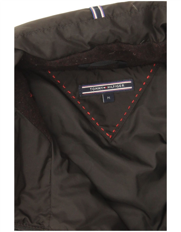 Tommy Hilfiger Abrigo acolchado para mujer UK 44 Poliéster negro mediano