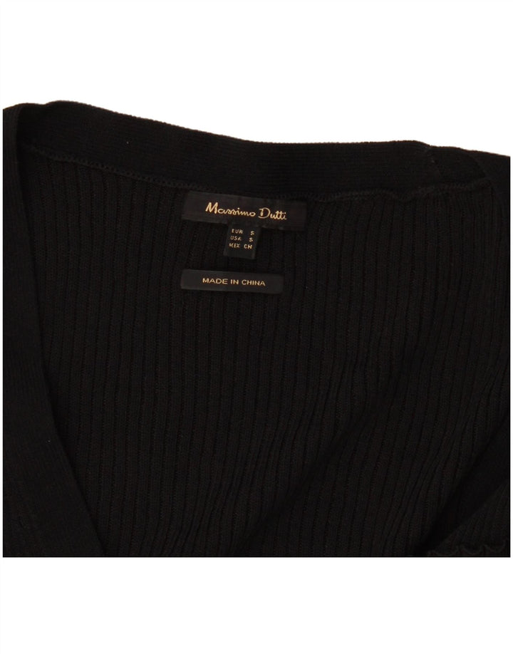 Massimo Dutti Suéter Cárdigan para Mujer UK 8 Small Negro