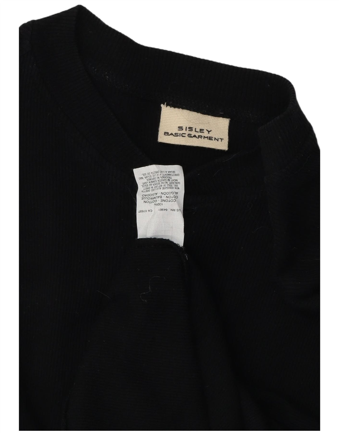 Sisley Hombre Top Manga Larga Algodón Negro Mediano