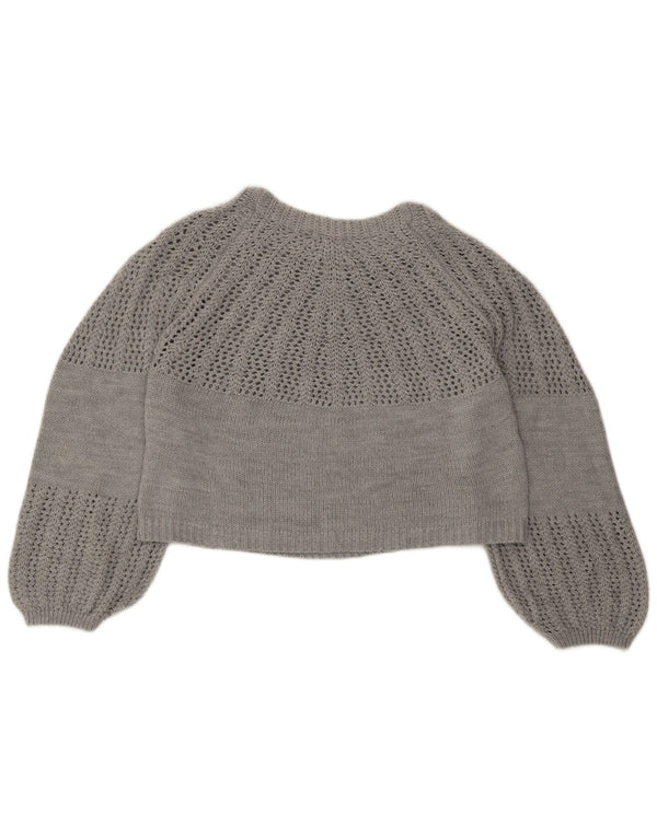 Topshop Suéter tipo jersey con cuello barco de gran tamaño para mujer UK 8 Small Gris