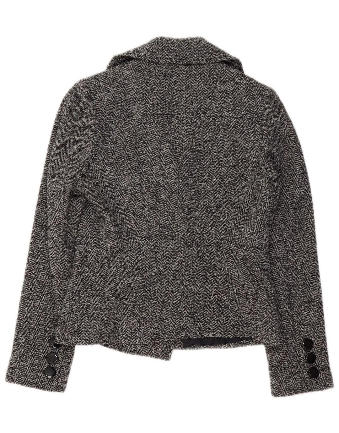 JAEGER Chaqueta cruzada para mujer UK 8 Small Grey Herringbone