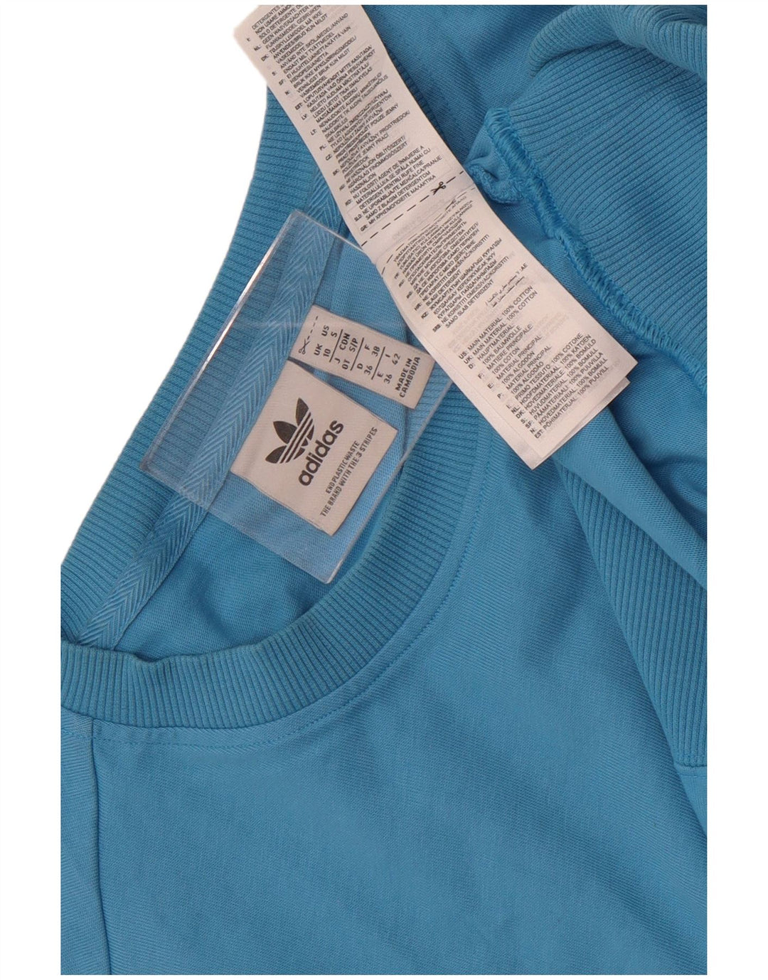 Adidas - Sudadera de manga corta para mujer, talla grande, color azul