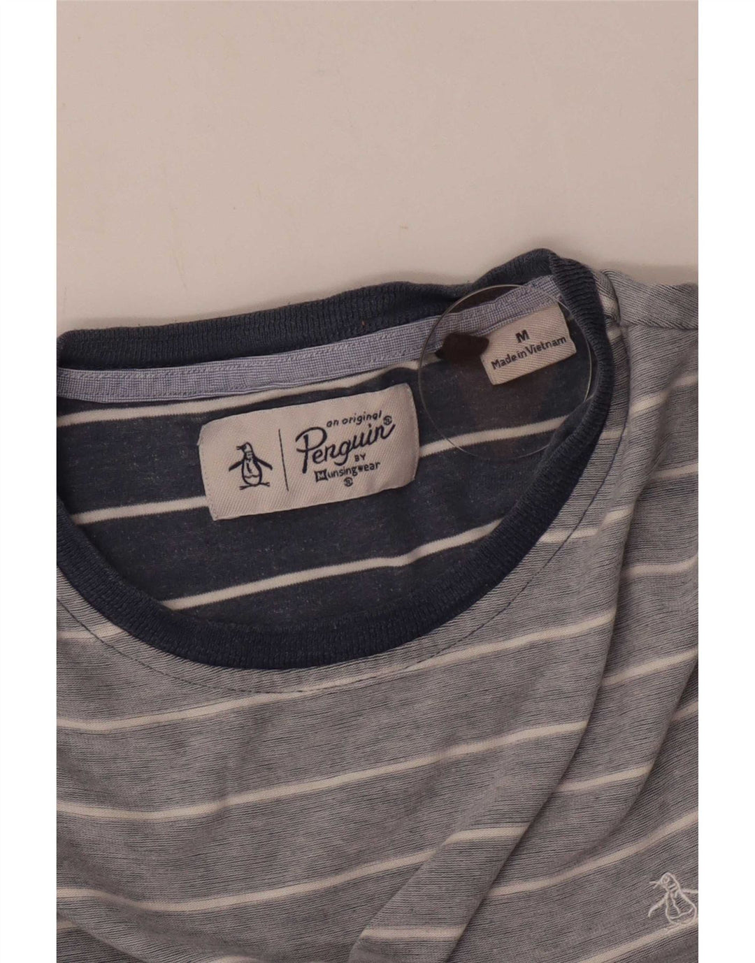 Camiseta Penguin Hombre Top Rayas Azul Medio