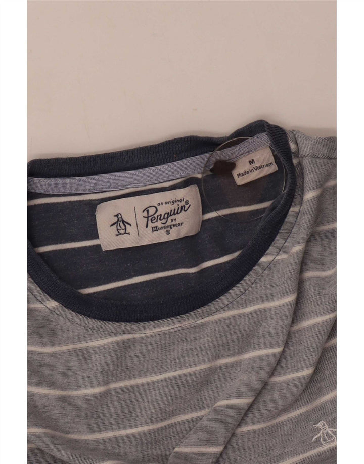 Camiseta Penguin Hombre Top Rayas Azul Medio