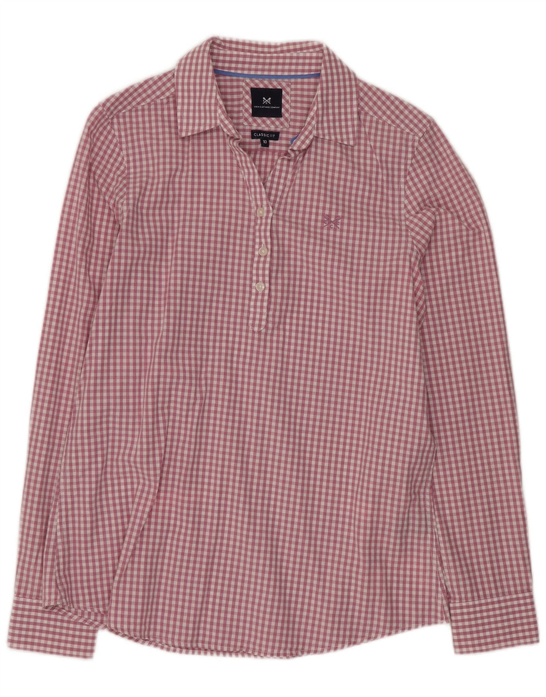 Crew Clothing Camisa tipo jersey de ajuste clásico para mujer UK 10 Small Purple Gingham