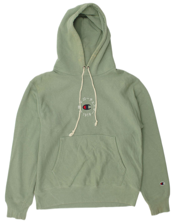 Champion Sudadera Con Capucha Y Estampado De Algodón Verde Medio Hombre