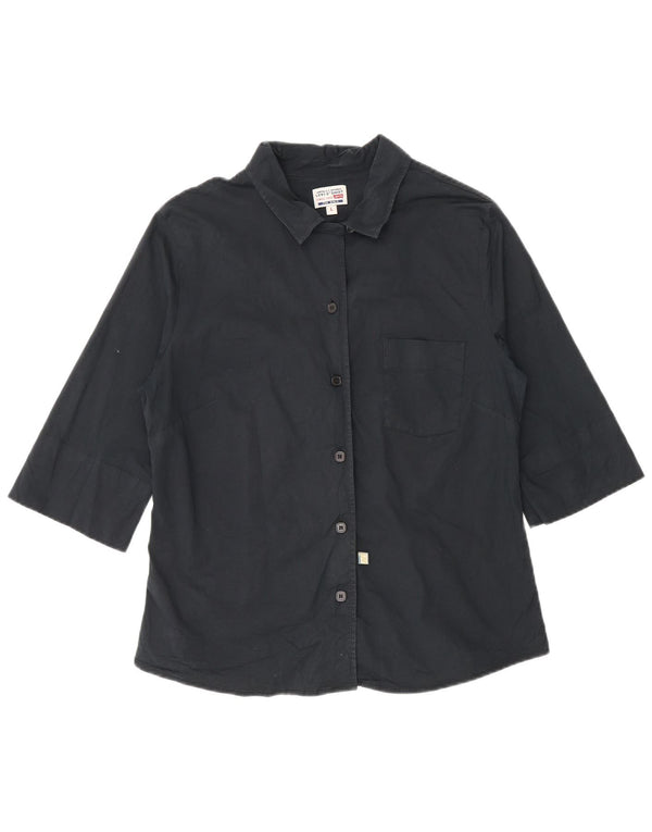 Levi's Camisa de manga 3/4 para mujer UK 44 Grande Algodón negro