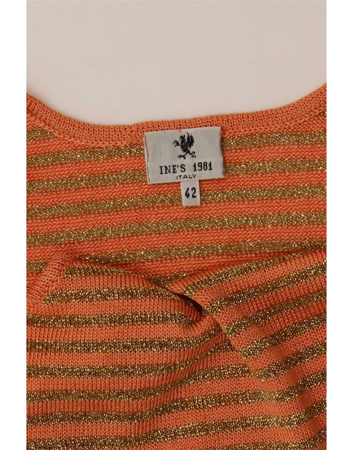 Vintage mujer punto Cami Top IT 42 rayas naranja medio