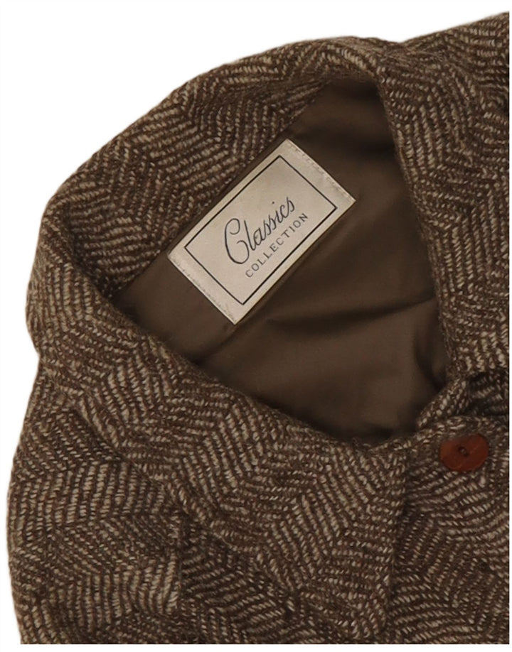 Classics Chaqueta tipo blazer de 5 botones para mujer UK 40 Large Khaki Herringbone