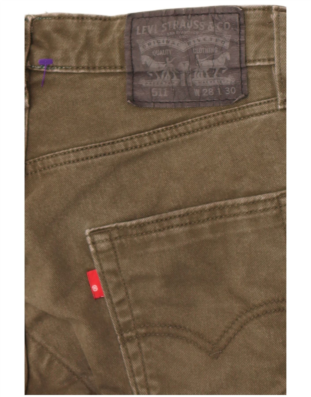 Levi's Hombre 511 Slim Jeans W28 L26 Algodón Verde
