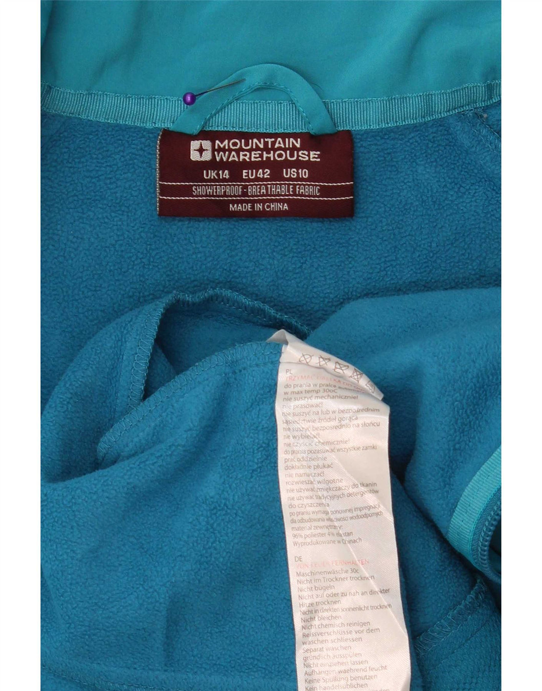 Chaqueta superior de chándal para mujer Mountain Warehouse UK 44 Poliéster azul grande