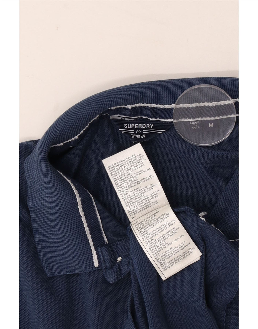 Polo Superdry para hombre de algodón azul marino medio