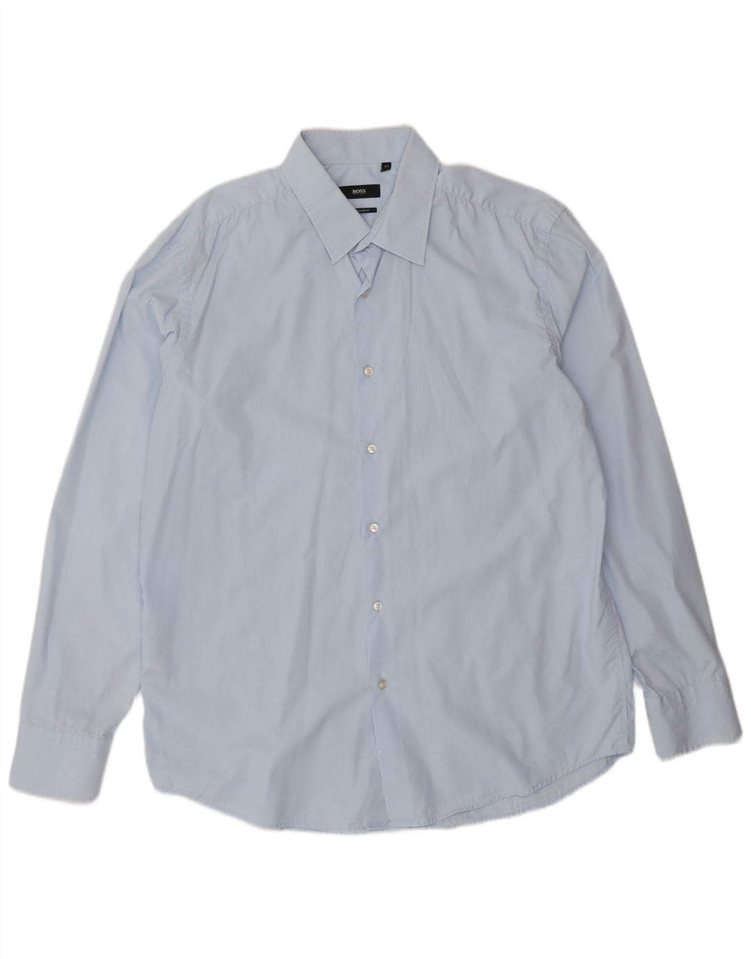 Hugo Boss Camisa de corte regular para hombre Talla 44 17 1/2 XL Algodón azul