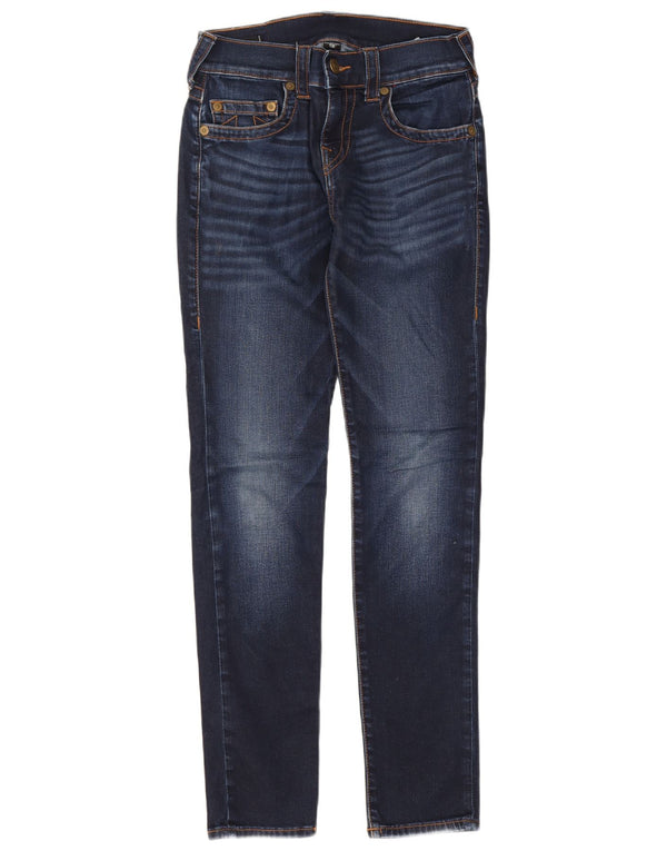 True Religion Vaqueros pitillo para mujer W28 L31 Algodón azul marino