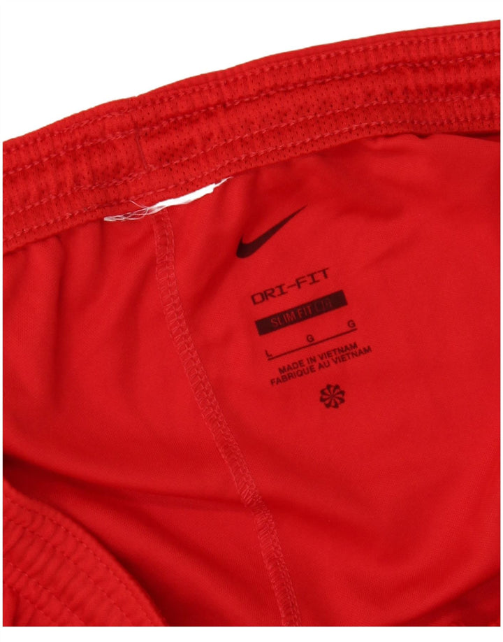 NIKE Pantalones cortos deportivos Dri Fit Slim Fit para hombre, talla grande, color rojo
