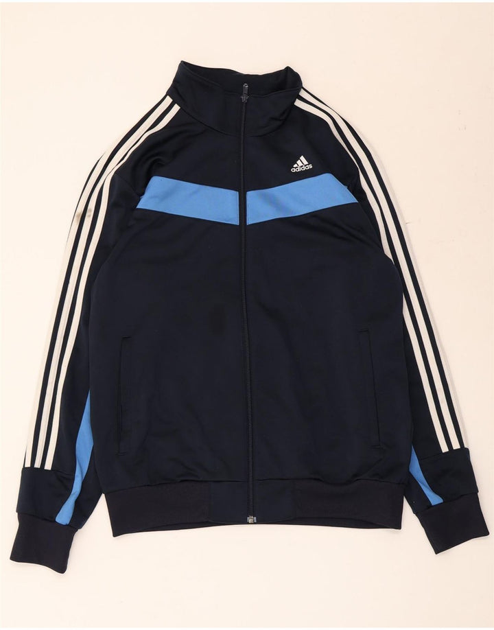 Adidas Hombre Chándal Top Chaqueta Medio Azul Marino Colorblock Poliéster